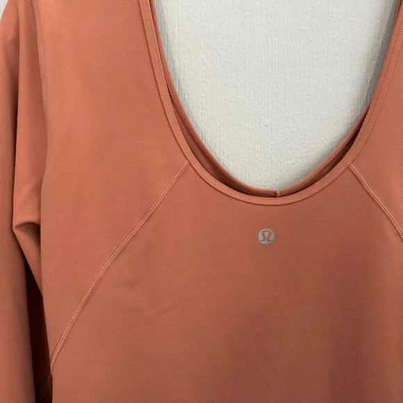 Lululemon Align Long Sleeve Scoop Back Top – Copper Brown, Size US 10 - Picture 2 of 4